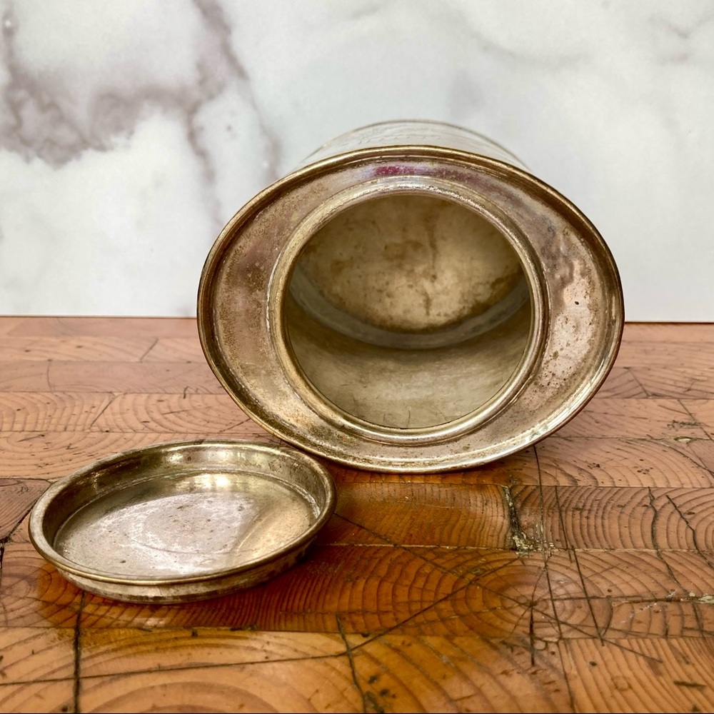 Vintage Oval Silver Tea Storage Container - Picture 3 of 7